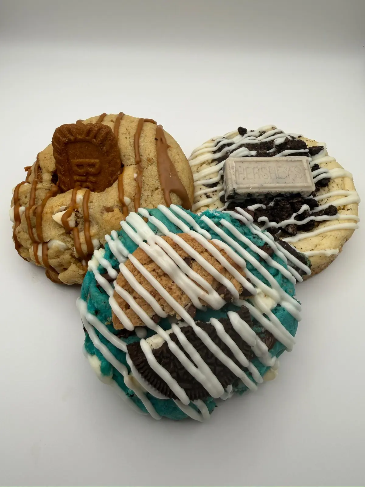 Three loaded cookies