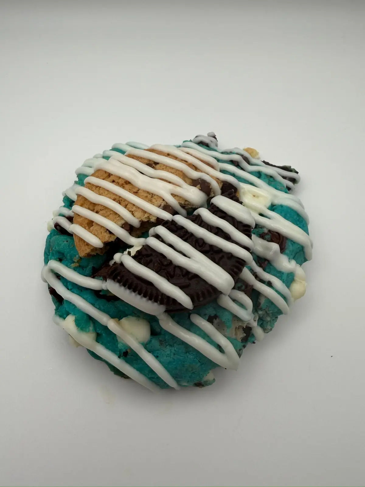 Teal Oreo cookie
